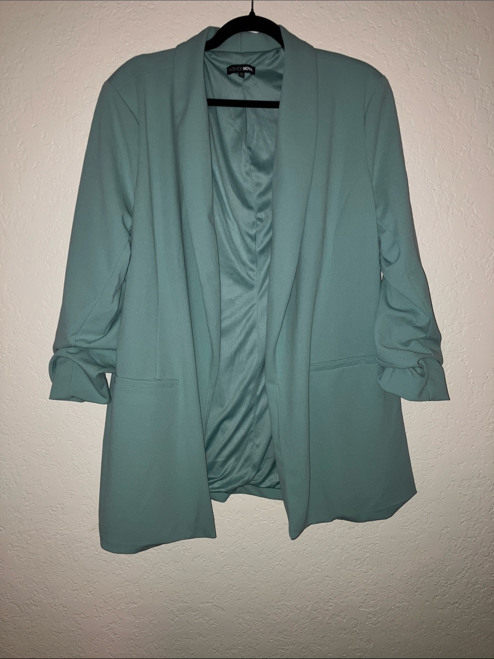 Fashion Nova Mint Green Satin Dress
